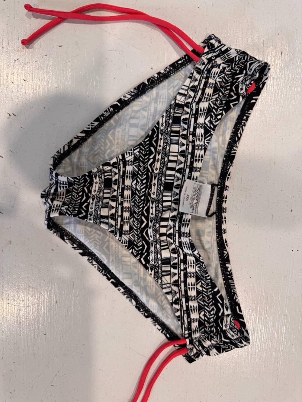 Patagonia Black & White Tribal Print Bikini Bottom